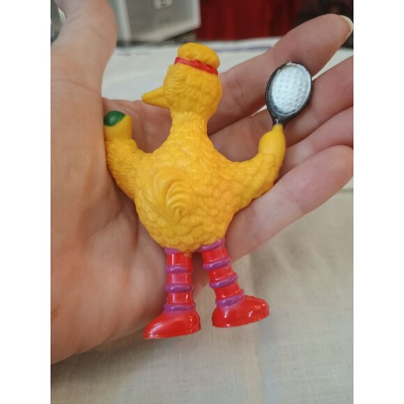 Vintage Big Bird Tennis Ball‎ Racquet PVC Figure Muppets Tara Toy Cake Topper 3" - Picture 6 of 8